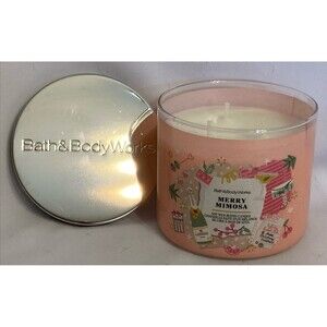 Bath & Body Works MERRY MIMOSA Scented 3 Wick Candle 2025